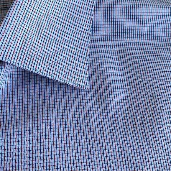 Van Heusen Red & Blue Check Reg Fit Wrinkle Free Button Up Shirt - Picture 6 of 12